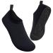 Metog Men Women Water Shoes Quick-Dry Aqua Socks Barefoot Slip-on for Sport Beach Swim Surf Yoga Exercise 7.5-8.5 Women/6.5-7.5 Men Lit-stripe Black