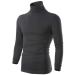 Turtleneck Men Long Sleeve Thermal Underwear Sweater Mock Turtleneck Base Layer Shirt for Men, Black White Black X-Large