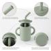 Topgomes Toddler Straw Cup - 5 oz Food Grade Silicone Training Cup with 2 Handlers, Unbreakable, BPA Free - Sage - Buy Online on GoSupps.com