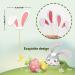 24Pcs Easter Bunny Ear Cupcake Toppers for Happy Easter Decorations Easter Rabbit Ear Cake Topper for Easter Theme Birthday Baby Shower Party Supplies (Ear P) - Buy Online on GoSupps.com