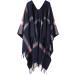 Buy Women's Triangular Scarf - Warm Winter Cape & Poncho with Floral Design - One Size Blue - Buy Online on GoSupps.com