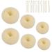 6 Pcs Hair Donut Hair Doughnut Bun Doughnut Blonde Donut Bun Rings Bun Maker Set with 20 Pcs U-Shaped Hair Pins for Girls Kids and Women Bronze