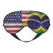 SSIMOO American and Brazilian Flags Soft Sleep Eye Mask Female Breathable Eye Patch Perfect for Travel and Relaxation Black