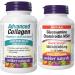 Webber Naturals Advanced Collagen with Hyaluronic Acid and Boron 40 Mini Caplets & Glucosamine Chondroitin MSM Double Strength 120 Tablets Helps Relieve Joint Pain Associated with Osteoarthritis