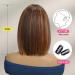 OUFEI Brown mixed Auburn Bob Wig With Bangs Short Straight Wig For Women Synthetic Hair Wigs for Daily Party Cosplay Wear Brown mixed Auburn(9059-2) - Buy Online on GoSupps.com