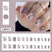 Shop Retro Floral Square Press on Nails - Short White Fake Nails | 24Pcs Acrylic Nail Set for Women - Buy Online on GoSupps.com