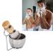 3-in-1 Men's Shaving Set - Razi Brush Synthetic Hair Stainless Steel Bowl & Holder - Perfect Gift for Home Salon - Buy Online on GoSupps.com