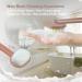 Pink Long Handle Back Scrubber for Shower with Soap Dispenser - Exfoliating Bath Brush 14in - Buy Online on GoSupps.com