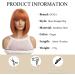 OUFEI Ombre Ginger Bob Wig with Bangs - Short Straight Synthetic Hair Wig for Women - Ideal for Daily Wear, Parties, and Cosplay (2071-3) - Buy Online on GoSupps.com