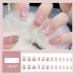 24Pcs/Set Press On Nails Pink Camellia Pearl Short Nail Patch Fairy Nail False Nails Acrylic Fake Nails Full Cover Nails Tips Artificial Finger Manicure Press on nails for Women and Girls - Buy Online on GoSupps.com
