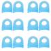 Fadbuds 6 Pairs Toe Separators for Overlapping Toes Gel Hallux Valgus Big Toe Straightener Protector Splint Blue Clear Gel Straighteners Reusable Big Toe Spacers for Women Men Bent Toes Pain Relief