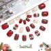 Vatocu Christmas False Nails - Short Red Press on Nails with Snowflakes, Elk, and Snowman Design (24pcs) - Perfect for Women and Girls - Buy Online on GoSupps.com