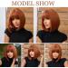 OUFEI Ombre Ginger Bob Wig with Bangs - Short Straight Synthetic Hair Wig for Women - Ideal for Daily Wear, Parties, and Cosplay (2071-3) - Buy Online on GoSupps.com