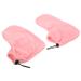DRESSOOS 1 Pair Wax Warm Foot Cover Insulation Plush Bath Mat Pink 28X20X0.9CM Pink