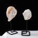 Room Decoration Natural Agate Slice with Metal Stand Crystal Geode Raw Crystal White Crystal Clusters Minerals Specimen Geode Agate Stone for Crystal and Home Decor PEIQIYIN - Buy Online on GoSupps.com