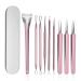 Frogued Blackhead Extractor Face Acne Comedones Pimple Blemish Remover Faces Care Portable Hard Solid 1 Set Pink