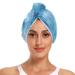 Watercolor Hair Towel 2 Pack Super Absorbent Hair Drying Towel Quick Dry Hair Turbans Head Towel with Button Twisty Wrap for Women Girls