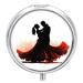 Round Pill Box Ballroom Dance Print 3 Compartment Medicine Pill Case Print Pill Organizer Decorative Metal Portable Pill Box Pocket Pill Box Style