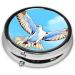 Seagulls in Flight Round Pill Box - 3 Compartment Travel Organizer for Meds & Supplements - Buy Online on GoSupps.com