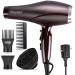 2000 Watt Hair Dryers, Xpoliman Professional Salon Hair Dryer with AC Motor, Negative Ionic Blow Dryer with Diffuser Concentrator Comb, 2 Speed 3 Heat Settings,Low Noise Long Life Style-Brown/Purple
