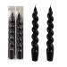 Taper Odorless Candles Black Spiral Candlesticks Smokeelee Tapered Candles Twisted Candlesticks Unscented Candle Sticks for Relaxation Ambiance Special Occasions 2D-BLACK