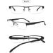 Vevesmundo Men's Reading Glasses Set - Metal Narrow Semicircular Visual Aid +1.0 to +4.0 | Stylish & Comfortable Reading Glasses for Men & Women - Buy Online on GoSupps.com
