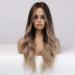 Buy Haircube 24-Inch Ombre Brown Curly Wig - Naturally Looking Synthetic Women's Wig with Middle Parting - Buy Online on GoSupps.com