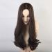 RTGFS Long Brown Wavy Synthetic Wig for Women - Mixed Highlight Deep Parting Natural Hairline Cosplay - Buy Online on GoSupps.com
