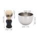 Premium 4-Piece Men's Shaving Tool Set - Stainless Steel Bowl Brush & Soap - International Shipping Available - Buy Online on GoSupps.com