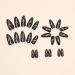 24Pcs Short Dark Red Almond French Press on Nails - Glossy Acrylic French Tips with Gold Design for Women and Girls - Buy Online on GoSupps.com