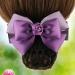 UUYYEO Bowknot Hair Snood Net Barrette Bun Cover Bow Hair Clip Knit Hairnet Bow Bun Bow Headdress Hair Accessories for Lady Women Purple - Buy Online on GoSupps.com