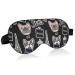 ALAZA Pug Dog Print Eiffel Tower Paris Sleep Mask for Women Men Blackout Cooling Funny Eye Mask for Sleeping with Elastic Strip
