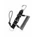 Rogue Endeavor Heavy Duty Dive Snappy Coil, Stainless Clip, Split Ring & Slide Lock Lanyard, Quick Release Buckle, 36" Steel Core Lanyard, Ideal for Cameras/Lights/Tools/Paddles Smoke Black