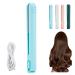 Mini Dual-Purpose Curling Iron Mini Short Hair Curling Iron 2 in 1 Mini Hair Curler Mini Dual Hair Curler Small Hair Curler Iron for Travel Cordless Curling Iron Rechargeable (Blue)