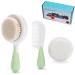 Mocarheri Baby Hair Brush and Comb Set for Newborns & Toddlers- Soft Goat Bristle Hair Brush Bath Sponge and Baby Comb for Infant Kids (3 Piece)
