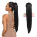 FINE PLUS 30 Inch Natural Black Ponytail Extension Long Yaki Straight Drawstring Ponytail Extension Clip in Ponytail Hair Extensions for Women(30 Inch Natural Black) 30Inch Natural Black