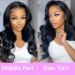 HD Transparent Body Wave 13x4 Lace Front Wig Human Hair 18 Inch - Pre Plucked, Glueless, Wet and Wavy with Baby Hair for Black Women - 150% Density - Buy Online on GoSupps.com