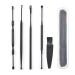 MACIMO Ear Cleaner Spoon Care Ear Clean Tool Ear Wax Pickers Stainless Steel Earpick Wax Remover Curette Ear Pick Cleaner 5pcs-black