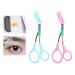 Eyebrow Trimmer Scissor 2024 New Stainless Steel Eyebrow Scissors with Comb Portable Non Slip Professional Eyebrow Trimmer 2-in-1 Comb Eyebrow Trimmer with Anti Slip Finger Support (Green/Pink)