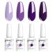Vishine Purple Gel Nail Polish Kit- 4 Colours Gel Polish Set Grape Purple Glitter Nail Polish Soak Off UV LED Nail Lamp Gel Nail Kit 8ml Nail Art Manicure Salon DIY at Home 4 Colour-C017