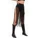 Verdusa Women's High Waisted Fringe Shorts - Small Black | Rave Dance Bottoms - Buy Online on GoSupps.com