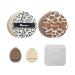 4 Pieces 2.42 inch XL-Large marshmallow powder Puff Ultralight Tear Drop Shape Wet and Dry Powder Puff with ribbon Suitable for Loose Powder and Body Powder Rubycell Sponge Makeup Tools