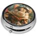 Pilot Hamster Portable Metal Pill Box - Round Mini 3-Compartment Design | Travel-Friendly Small Pill Organizer - Buy Online on GoSupps.com