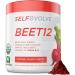 Beet12 - Organic Beet Root Powder Enhanced with Vitamin B12 Nitric Oxide Booster Beet Juice Powder Support Natural Energy Beet Powder with Black Cherry Flavor 30 Servings
