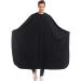 izzycka Nylon Barber Cape 64"x56" Waterproof Salon Large Hair Cutting Cape Haircut Cape for men With Adjustable Snap Closure Color Capes Professional Stylist Hairdresser apron adults Unisex Black A-black