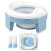 Portable Potty for Toddler Travel Seat Foldable Car Potty Training Toilet with Travel and Storage Bag Kids for 24M- 3 Years(Blue)