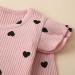 Cow Letter Print Ruffled Baby Girls Clothes Set | Infant Outfits 6-9 Months | Pink Hearts | Perfect Gift - Buy Online on GoSupps.com