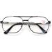 Bifocal Metal Tear Drop Reading Glasses - Big Lens Spring Hinge Square Reader | Clear Gunmetal 2.75x | International Shipping Available - Buy Online on GoSupps.com