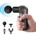 Mini Massage Gun- Kebor Portable Deep Percussion Massager, Handheld Electric Muscle Massagers with 5 Intensities, 4 Heads, USB Charging- for Home Gym Outdoors Black