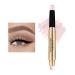 DAGEDA Eyeshadow Stick Dual End Shimmer Eyeshadow Stick Pearl Eyeshadow Pencil Crayon Waterproof Long-lasting Glitter Eye Shadow Cream Stick with Soft Brush for Eye Makeup (02# Light Gold Shimmer)